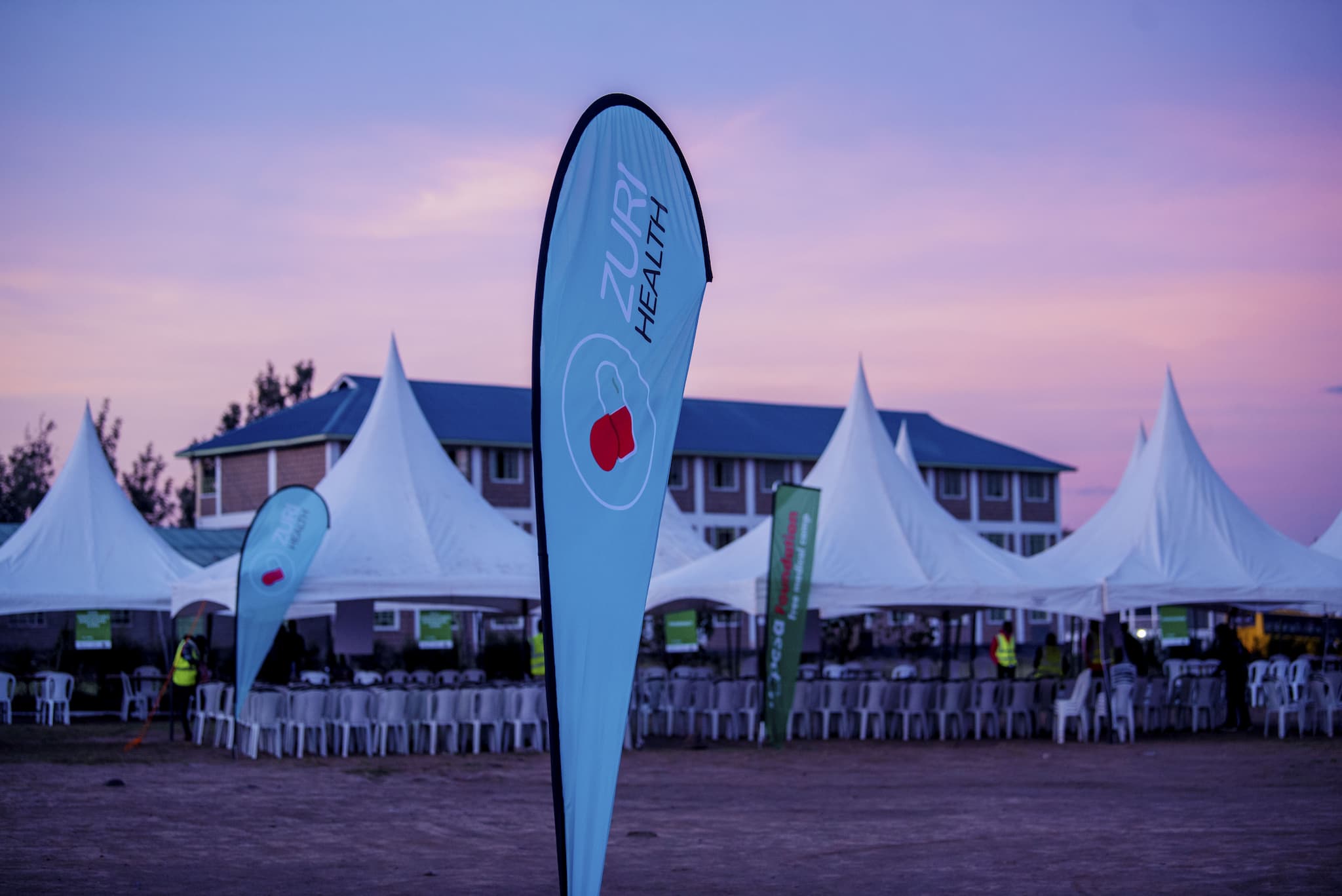 Zuri Health Banner in a Medical Camp Site